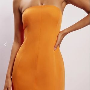 Meshki Maci Crepe Mini Dress in Tangerine